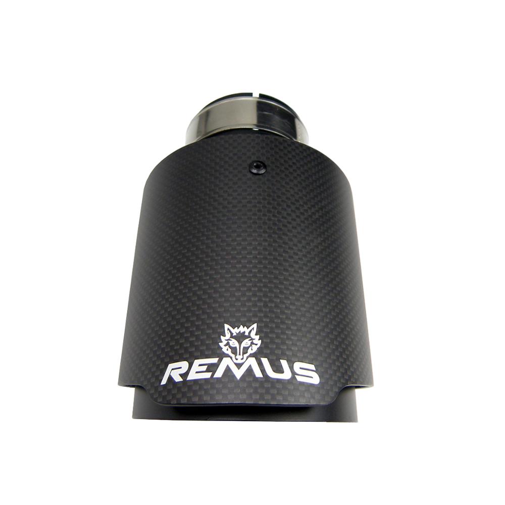 Car Universal Matte Carbon Fiber Exhaust Muffler Tip Exhaust End Pipe Tail Pipe Tip with Remus logo
Car Universal Matte Carbon Fiber Exhaust Muffler Tip Exhaust End Pipe Tail Pipe Tip with Remus logo
