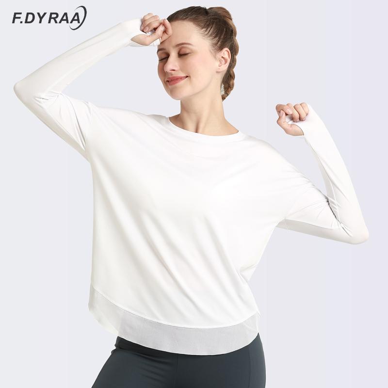 F.DYRAA Women Long Sleeve Yoga Shirt Fitness Loose Gym Workout Quick Dry Sport Shirt Thumb Holes Mesh Running Fit Sportwear Top, Black
F.DYRAA Women Long Sleeve Yoga Shirt Fitness Loose Gym Workout Quick Dry Sport Shirt Thumb Holes Mesh Running Fit Sportwear Top, Black