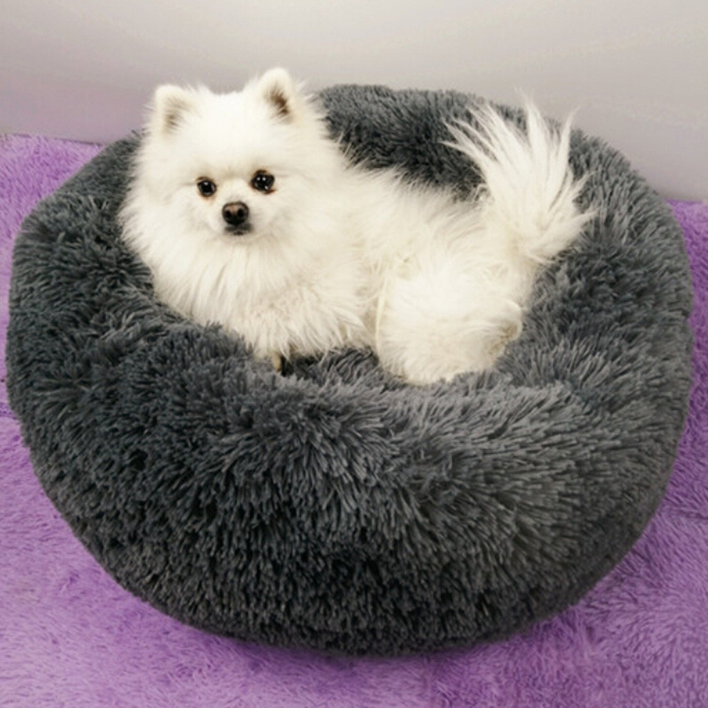Round Washable long plush Kennel Cat House Super Soft Cotton Mats Sofa For Dog Full veet elasticity Bed S2 LJ201203