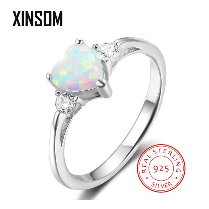 XINSOM Fashion 925 Sterling Silver Rings For Women Romantic Heart Shape Opal Rings With Zircon Engagement Wedding Jewelry Gifts
XINSOM Fashion 925 Sterling Silver Rings For Women Romantic Heart Shape Opal Rings With Zircon Engagement Wedding Jewelry Gifts