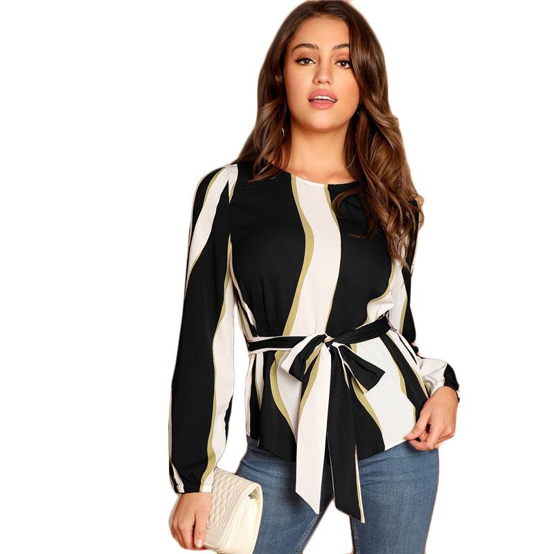 New Women Girl Shirts Tops Autumn Summer vintage Printed striped O Neck Blouse Shirt lantern Sleeve slim Blouses With sashes, Green
New Women Girl Shirts Tops Autumn Summer vintage Printed striped O Neck Blouse Shirt lantern Sleeve slim Blouses With sashes, Green