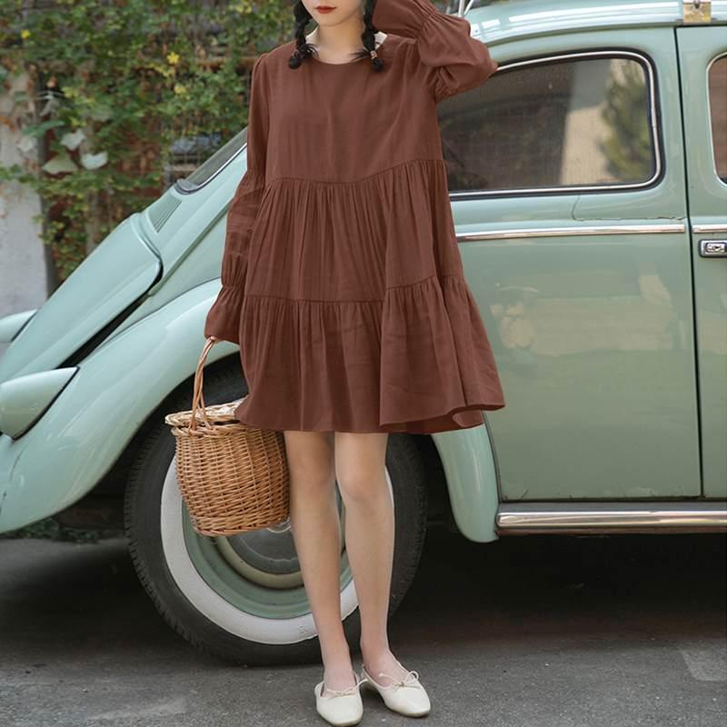 Women' Dress Spring Long Sleeve Sundress 2020 VONDA Bohemian Pleated Mini Dress Beach Bohemian Vestidos Robe Femme -5XL, Black
Women' Dress Spring Long Sleeve Sundress 2020 VONDA Bohemian Pleated Mini Dress Beach Bohemian Vestidos Robe Femme -5XL, Black