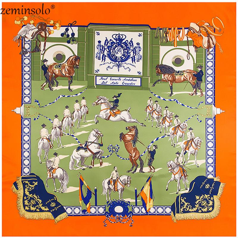 130cm*130cm 2020 Twill Silk Scarf Women Horses Print Scarf Large Square Scarves Shawls Female Hijab Foulard Bandana
130cm*130cm 2020 Twill Silk Scarf Women Horses Print Scarf Large Square Scarves Shawls Female Hijab Foulard Bandana