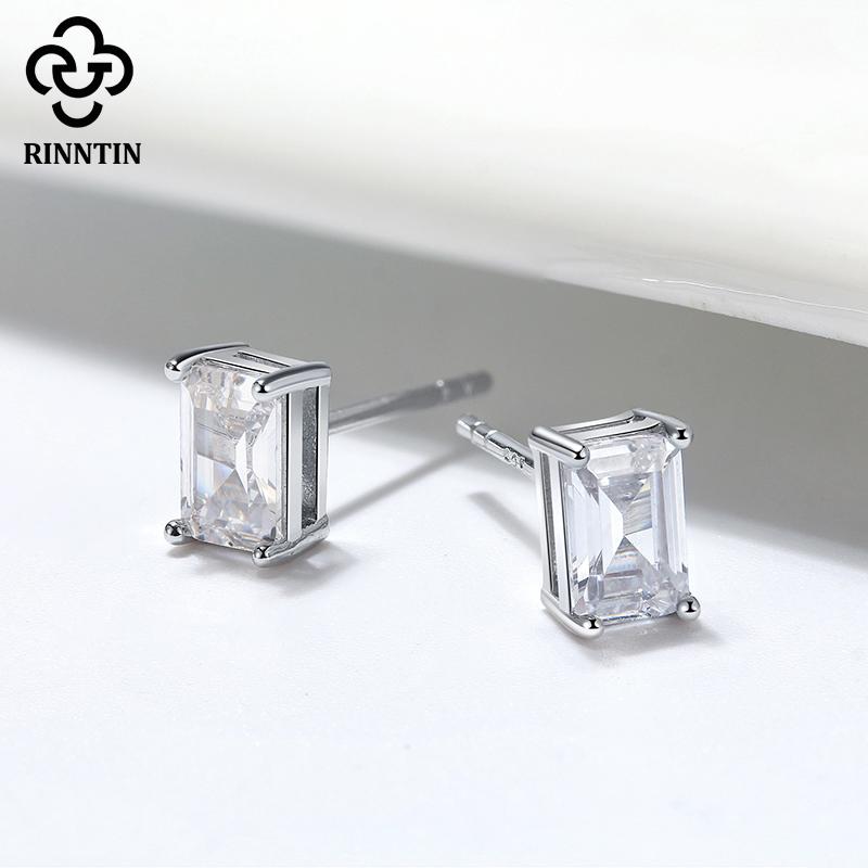Stud Rinntin Real 925 Silver Earring Pyramid Emerald Perfect Cutting Shiny CB Prong Setting For Female Engagement TSE332
Stud Rinntin Real 925 Silver Earring Pyramid Emerald Perfect Cutting Shiny CB Prong Setting For Female Engagement TSE332