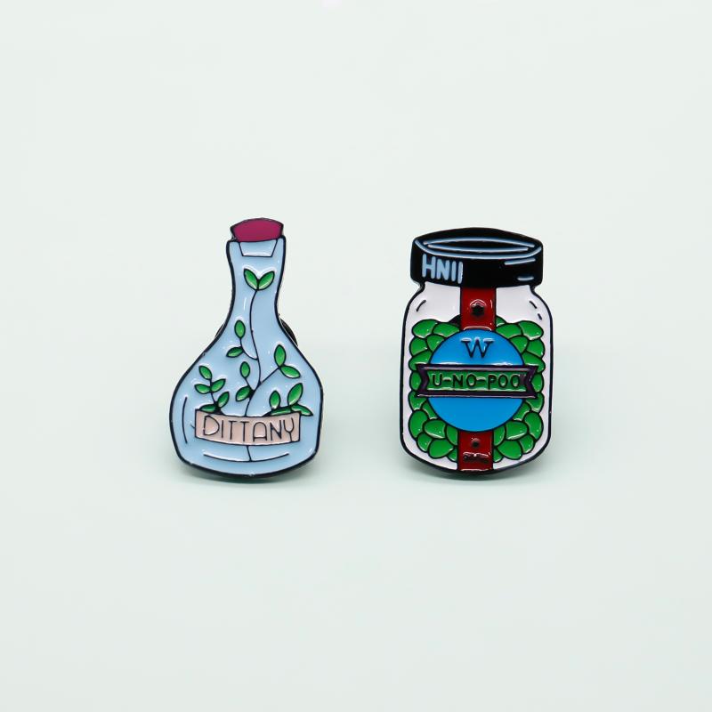 Pins, Brooches Brooch Lovely Plants "dittany" And "u-no-poo" Bottles Enamel Badge Pin Interesting Clothing Bag Accessories
Pins, Brooches Brooch Lovely Plants "dittany" And "u-no-poo" Bottles Enamel Badge Pin Interesting Clothing Bag Accessories