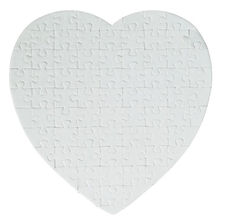 Sublimation blank pearl light pager puzzles heart love shape puzzle hot transfer printing blank consumables child toys gifts DHL
