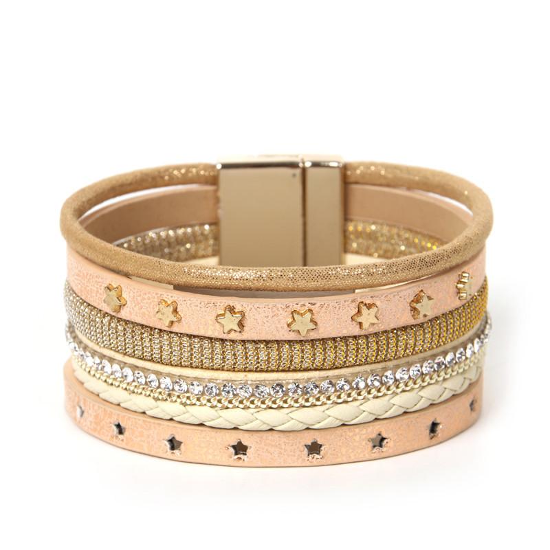Kirykle Pentagram Women Fashion Bracelet Crystal Charm Bohemian Multilayer Wrap Leather Bracelets & Bangles Femme Jewelry
Kirykle Pentagram Women Fashion Bracelet Crystal Charm Bohemian Multilayer Wrap Leather Bracelets & Bangles Femme Jewelry