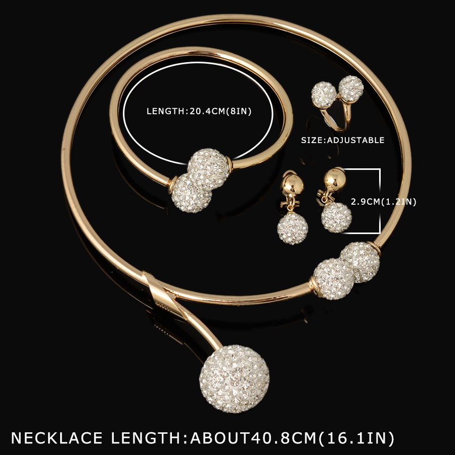HOT dubai gold Women Party Jewelry Set Women Wedding Necklace Bracelet Earring Ring African Beads Jewelry Set 201222