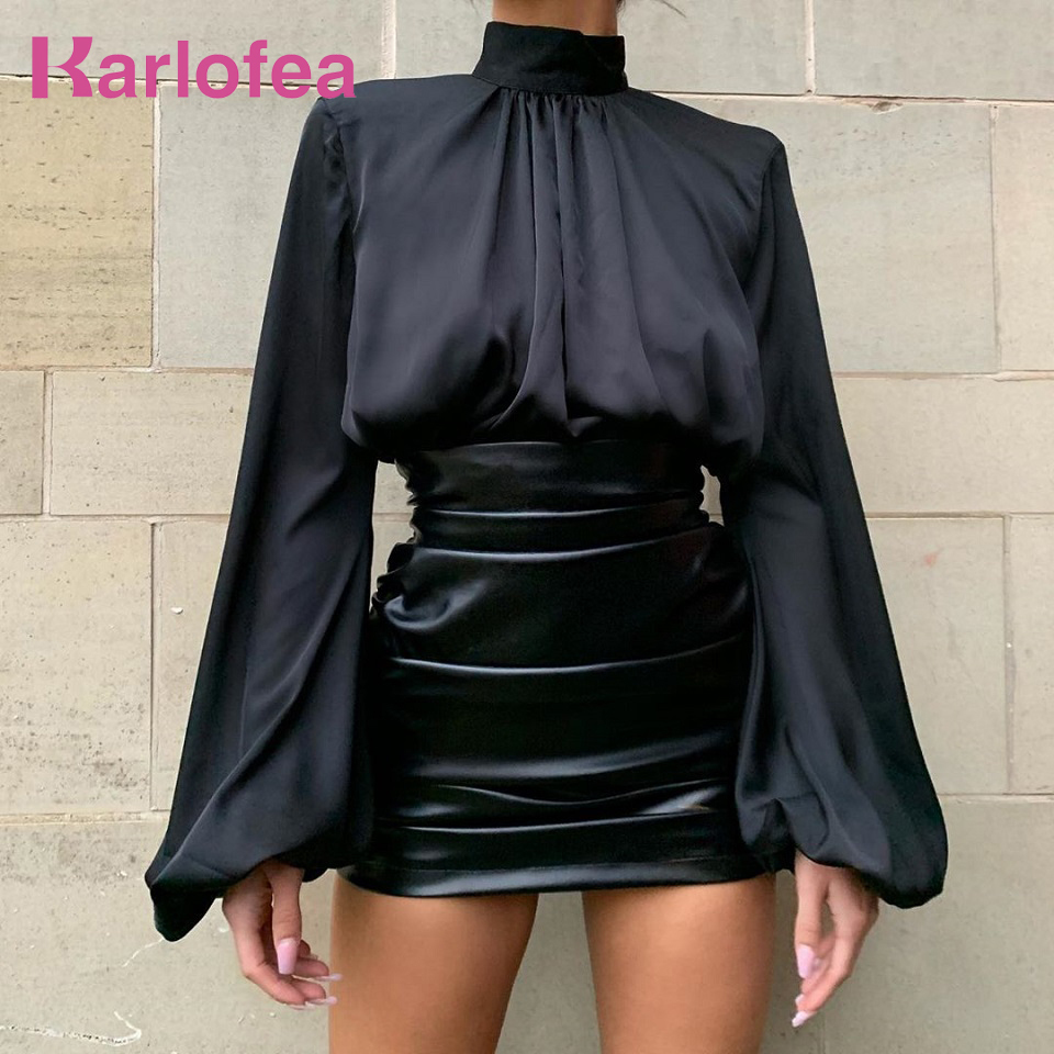 Karlofea Ladies Everyday Wear Two Piece Set Silk Crop Top Shirts And High Waist PU Ruched Skirt Matching Suit Sexy Chic Outfits 201130, White top
Karlofea Ladies Everyday Wear Two Piece Set Silk Crop Top Shirts And High Waist PU Ruched Skirt Matching Suit Sexy Chic Outfits 201130, White top