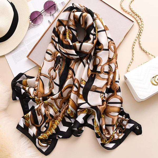 Fashion Aurumn Scarf Women Soft Silk Shawl Wrap Luxury Belts Printed Foulard Brand Bandana Spain Designer Bufanda Mujer
Fashion Aurumn Scarf Women Soft Silk Shawl Wrap Luxury Belts Printed Foulard Brand Bandana Spain Designer Bufanda Mujer