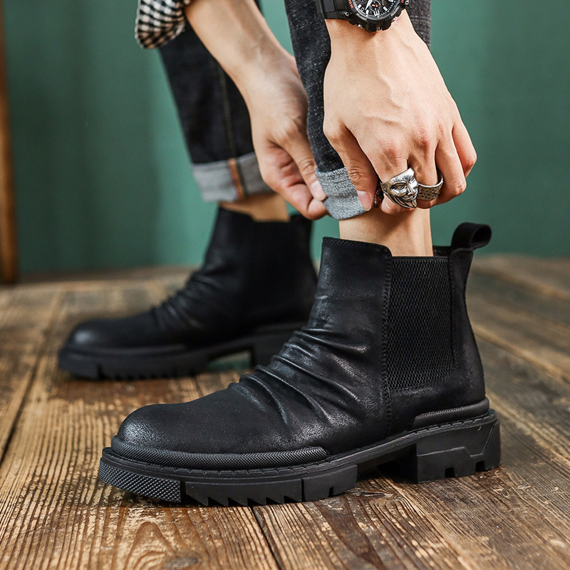 Outdoor Men Casual, of Black Cowboy Genuine Leather Work Shoes Made with Desert Platform Tools Boots Spring Fall Ankle 7p5a
Outdoor Men Casual, of Black Cowboy Genuine Leather Work Shoes Made with Desert Platform Tools Boots Spring Fall Ankle 7p5a