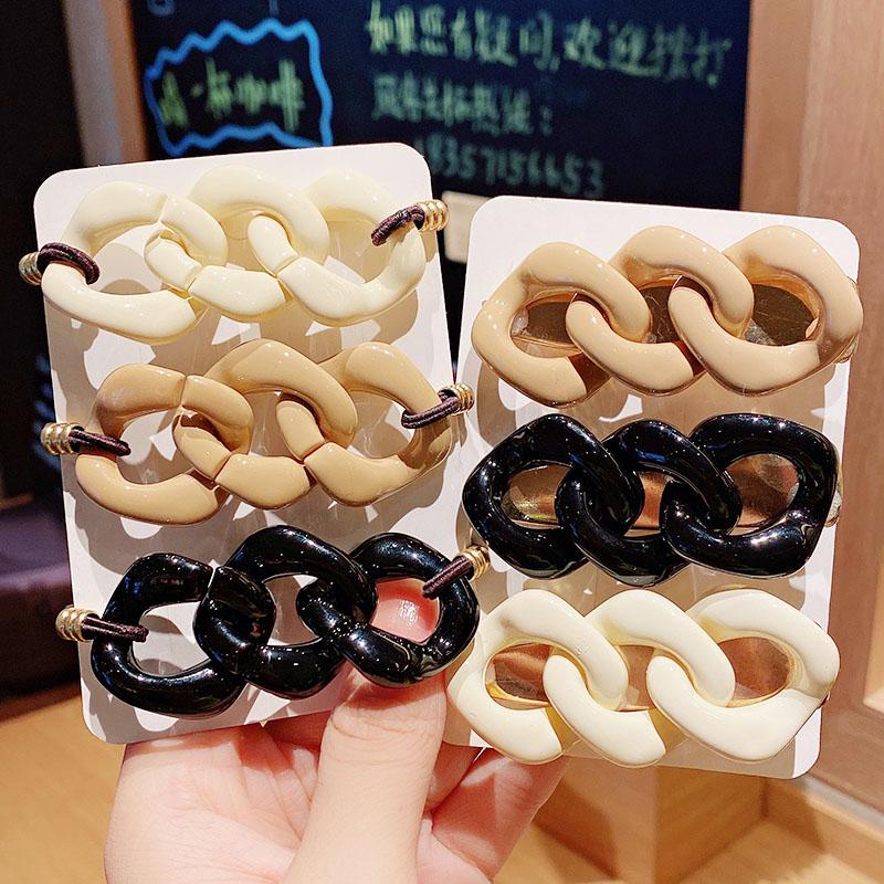New Women Elegant Chain Shape Geometric Elastic Hair Bands Sweet Ponytail Holder Scrunchie Headband Fashion Hair Accessories
New Women Elegant Chain Shape Geometric Elastic Hair Bands Sweet Ponytail Holder Scrunchie Headband Fashion Hair Accessories