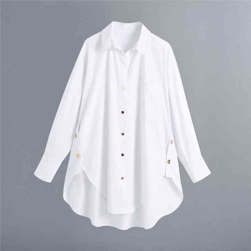 evfer women fashion golden button za loose long blouse female elegant long sleeve oversize white shirt blusas mujer
evfer women fashion golden button za loose long blouse female elegant long sleeve oversize white shirt blusas mujer