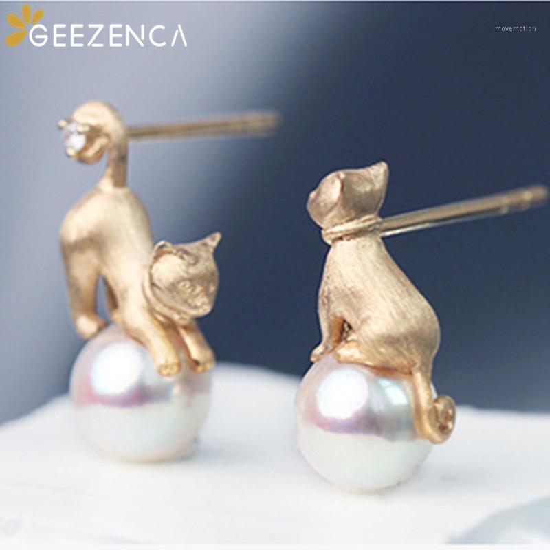 925 Sterling Silver Cat Pearl Gold-plated Stud Earring Fine Jewelry For Women Cute Kitten Earrings Trendy Unique Gift Party1
925 Sterling Silver Cat Pearl Gold-plated Stud Earring Fine Jewelry For Women Cute Kitten Earrings Trendy Unique Gift Party1