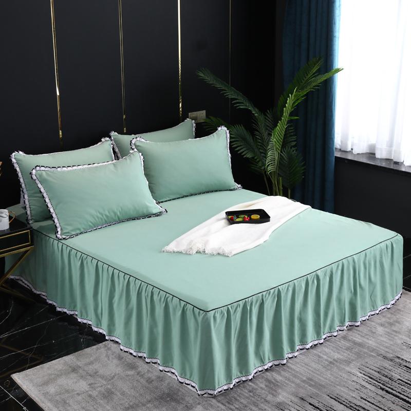 Solid Color Ruffled Bedskirt Lightweigh Ultra Soft Bedskirt set Mattress Cover 3Pcs Twin Queen King size Bed sheet set 160X200cm, Color 6
Solid Color Ruffled Bedskirt Lightweigh Ultra Soft Bedskirt set Mattress Cover 3Pcs Twin Queen King size Bed sheet set 160X200cm, Color 6