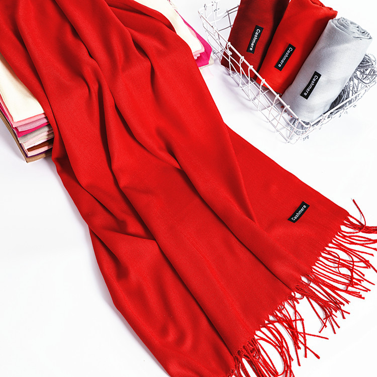 Women Solid Color Cashmere Scarves With Tassel Lady Winter Autumn Long Scarf Thinker Warm Female Shawl Hot Sale Men Scarf