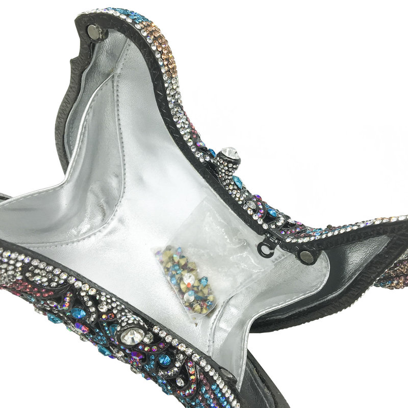 Boutique De FGG Multicoloured Bird Shape Women Crystal Evening Clutch Bags for Wedding Party Purses and Handbags 220211