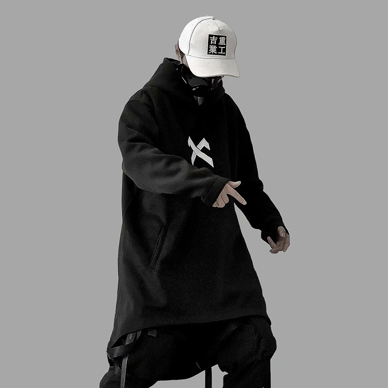 Autumn Men Harajuku Hip Hop Coats Male Jacket Oversize Long Hoodie Cotton Fashion Swag Coat And Jacket US Size T200102