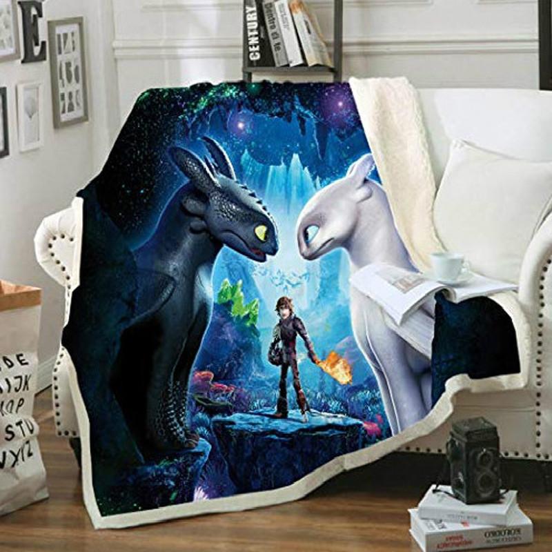 Fashion printing blanket cute cartoon pattern decoration room home blanket throw