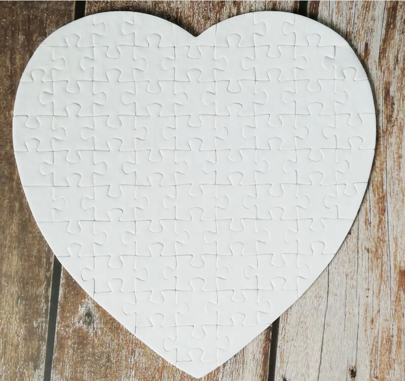Sublimation blank pearl light pager puzzles heart love shape puzzle hot transfer printing blank consumables child toys gifts DHL