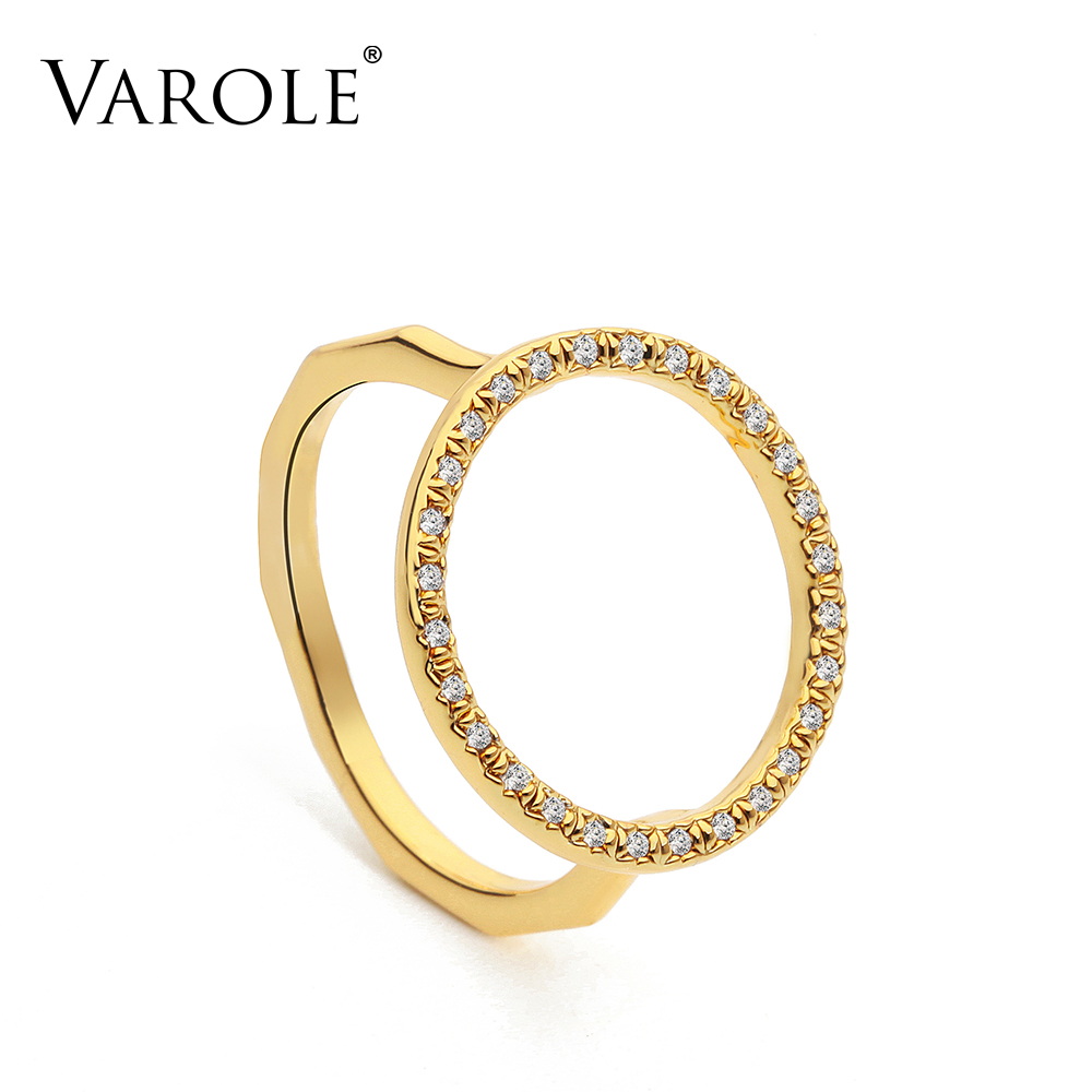 VAROLE Punk big Round Ring Gold Color Simple Finger Rings For Women with Cubic Zirconia Fashion Jewelry Anillos Mujer
VAROLE Punk big Round Ring Gold Color Simple Finger Rings For Women with Cubic Zirconia Fashion Jewelry Anillos Mujer