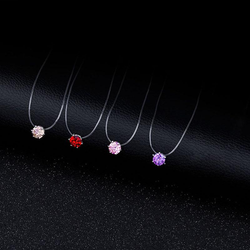 Chokers Summer Stereo Transparent Fishing Line Stealth Necklace Crystal Zircon Locks Chain Simple Round Choker Valentine Gift
Chokers Summer Stereo Transparent Fishing Line Stealth Necklace Crystal Zircon Locks Chain Simple Round Choker Valentine Gift