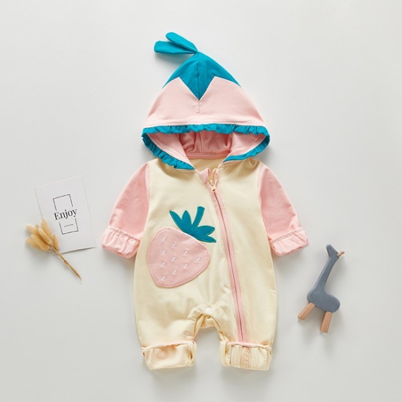 Newborn Hoodie Baby Clothes Infant Suits New Spring Autumn Outerwear Toddler Rompers 3m-18m Boy Girls Jumpsuit Y1221