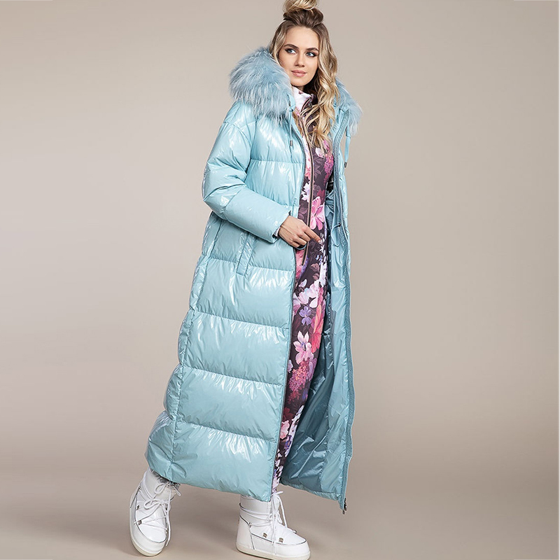 High Quality Winter Jacket Women Thick Parka Plus Size XLong Bio fluff Hooded Winter coat European style Warm Outwear Y201001
