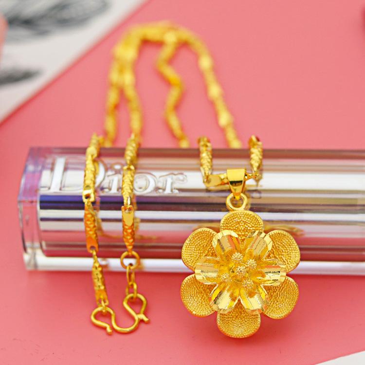 Vietnam gold necklace, women, flower necklace, fashion jewelry wholesale