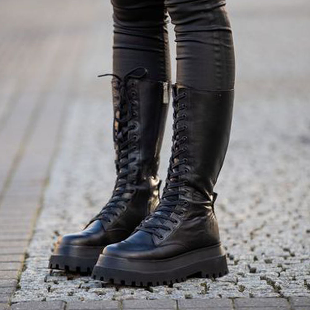 Hot Sale 2021 Brand New Fashion Genuine Leather INS HOT Sale Chunky Heels Platform Motorcycles Boots Shoes Women Leather Lady Footwear