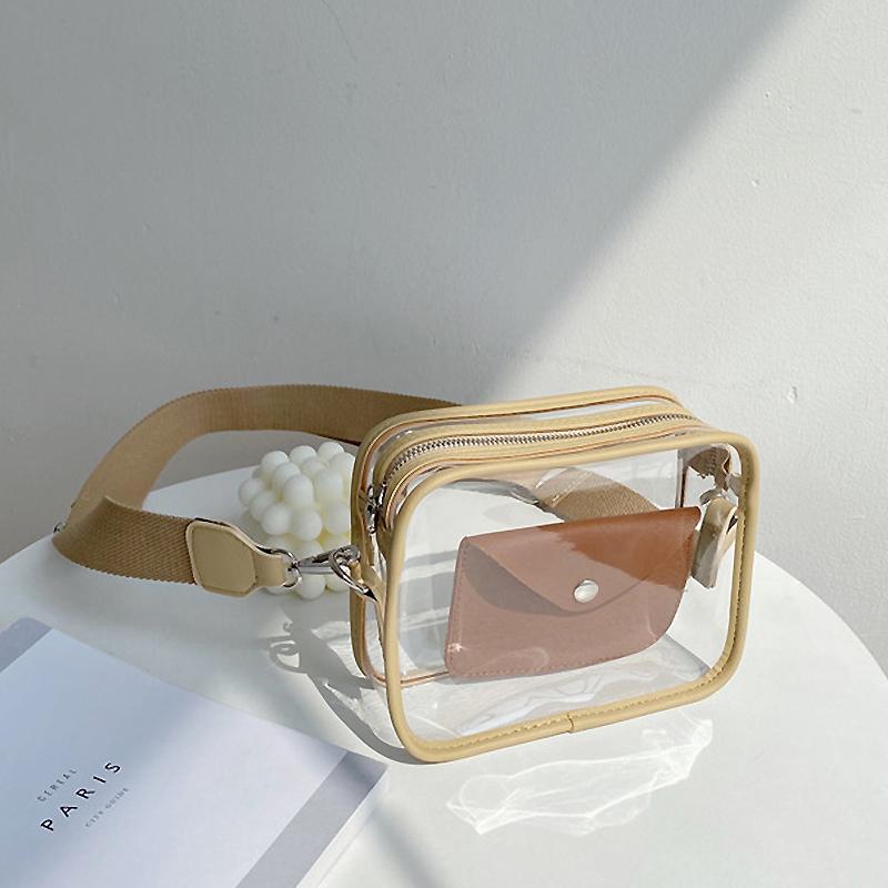 Transparent 2-Piece Set Grils Square Bag Simple Ladies Jelly Bag Niche Design Shoulder Solid Color Female Messenger, Beige
Transparent 2-Piece Set Grils Square Bag Simple Ladies Jelly Bag Niche Design Shoulder Solid Color Female Messenger, Beige