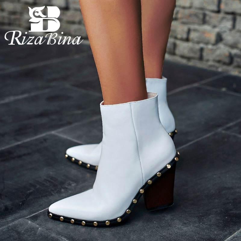 RizaBina Real Leather Sexy Women Retro Winter Ankle Boots Pointed Toe Zipper Comfort Hot Office Shoes Woman Size 34-40, Black
RizaBina Real Leather Sexy Women Retro Winter Ankle Boots Pointed Toe Zipper Comfort Hot Office Shoes Woman Size 34-40, Black
