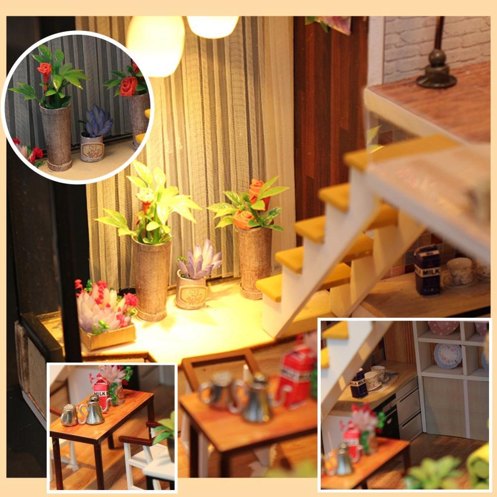 Cutebee Doll House Furniture Miniature Dollhouse DIY Miniature House Room Box Theatre Toys for Casa DIY Dollhouse N LJ201126