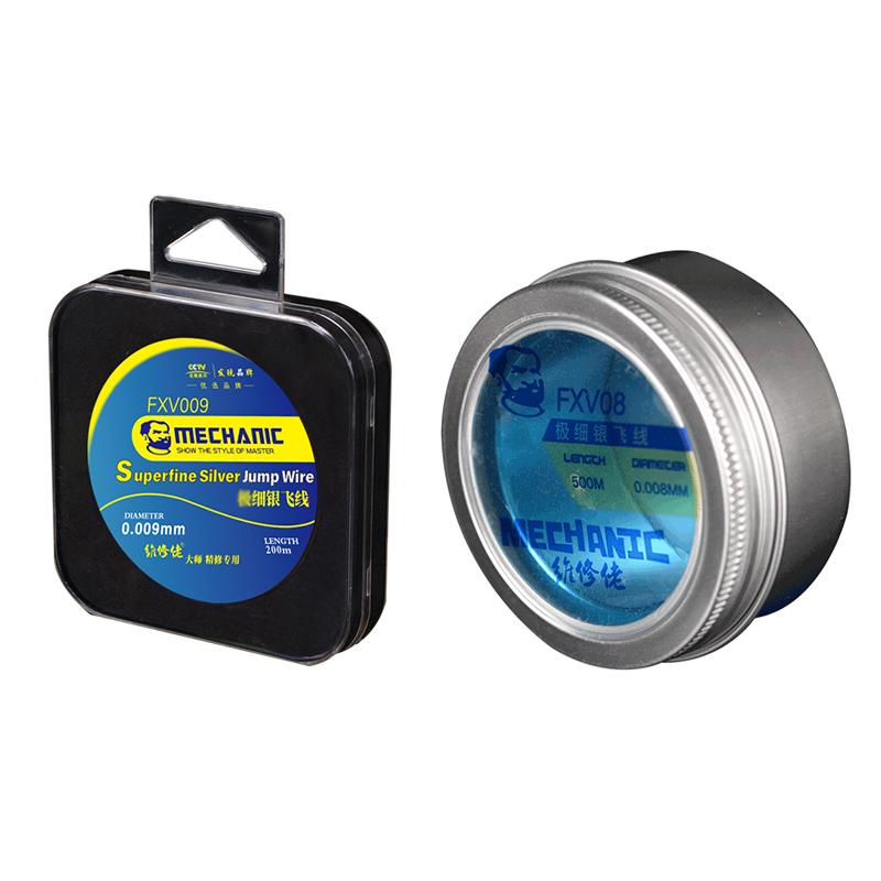 MECHANIC FXV009 FXV08 Superfine Silver Jump Wire 0.009mm 0.008mm Ultra Fine Line for Phone Fingerprint Mainboard Chip Repair
MECHANIC FXV009 FXV08 Superfine Silver Jump Wire 0.009mm 0.008mm Ultra Fine Line for Phone Fingerprint Mainboard Chip Repair