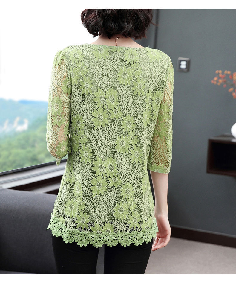 2020 summer women lace blouses shirt vintage Embroidery Shirt Short Sleeve blouse ladies floral tops womens clothing L-5XL