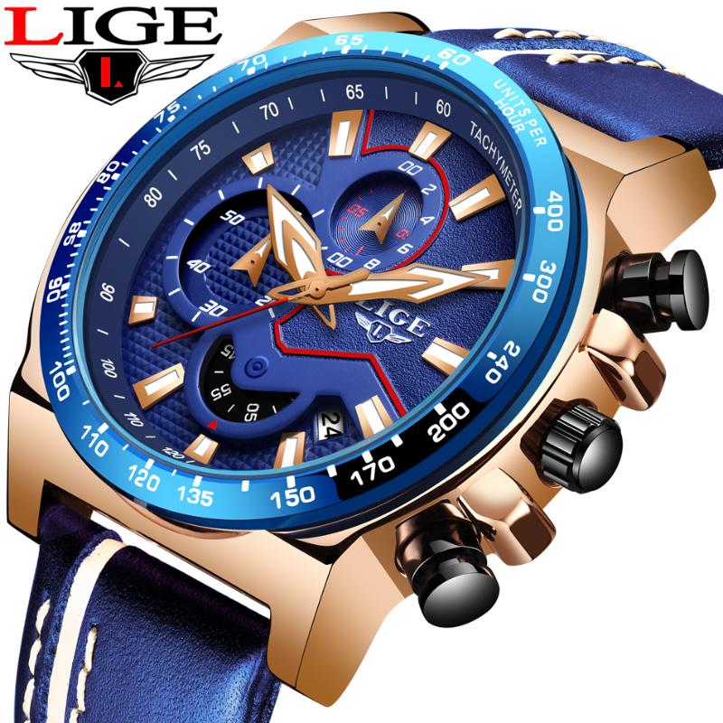 2020 LIGE Top Men Watch Leather Sport Watches Mens Chronograph Date Analog Quartz Clock Relogio Masculino, All blue
2020 LIGE Top Men Watch Leather Sport Watches Mens Chronograph Date Analog Quartz Clock Relogio Masculino, All blue