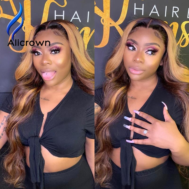 ALICROWN Highlight Wavy T-part Lace Front Human Hair Wigs For Women Brazilian Non-remy Hair Lace Wigs Pre-Plucked Bleached Knots, T-part lace wig
ALICROWN Highlight Wavy T-part Lace Front Human Hair Wigs For Women Brazilian Non-remy Hair Lace Wigs Pre-Plucked Bleached Knots, T-part lace wig