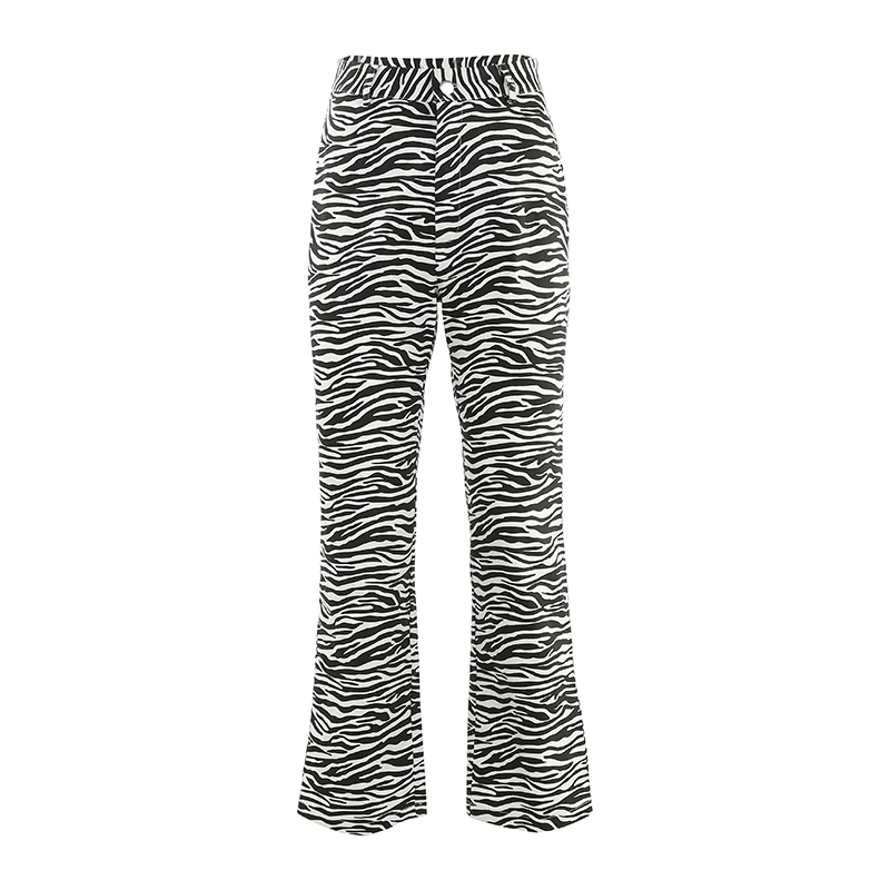 HEYounGIRL Zebra Animal Print Elegant Pants Capris Harajuku High Waist Trousers Ladies Casual Office Pants Women Streetwear T200617