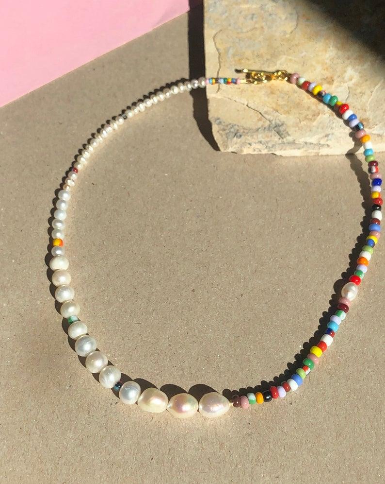 Irregular Design Natural Pearl Necklace Mixed Multicolor Beads Handmade Necklace Bohemian Choker gift for women charm Jewelry
Irregular Design Natural Pearl Necklace Mixed Multicolor Beads Handmade Necklace Bohemian Choker gift for women charm Jewelry