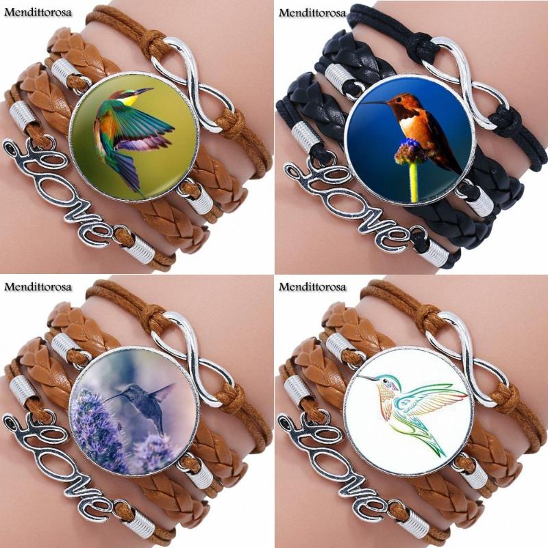 For Women Wedding Gift Fashion Ladies Multilayer Black/Brown Leather Bracelet Bangle Jewelry Glass Cabochon Hummingbird Music
For Women Wedding Gift Fashion Ladies Multilayer Black/Brown Leather Bracelet Bangle Jewelry Glass Cabochon Hummingbird Music