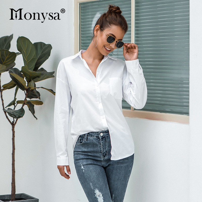 Casual White Shirt Women Autumn New Arrival Long Sleeve Cotton Blouses Ladies Loose Plus Size Tops Button Up Shirt 201125