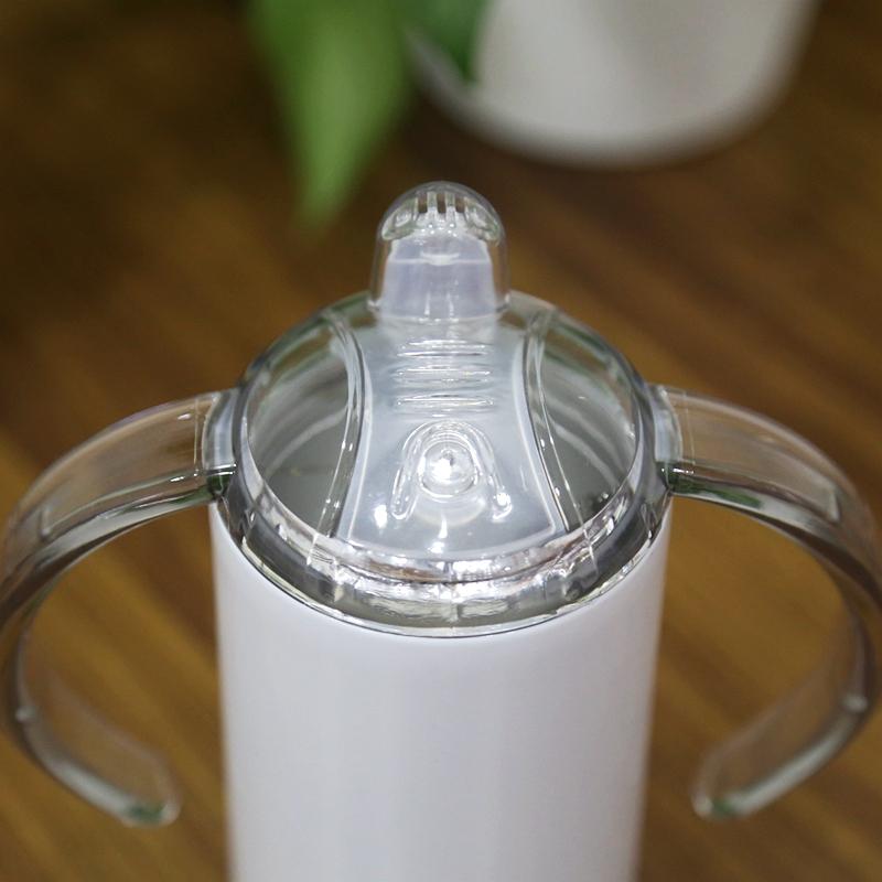 12oz 350ml Sublimation Straight Sippy tumbler In Bulk Double Handle Stainless Steel Kids Bottle Double-Walled Vacuum Heat-Insulated Mug for Toddler Ba