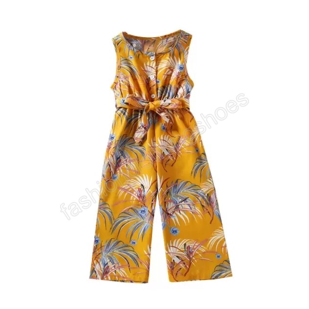Baby girl floral bow vest Jumpsuit children One Piece Outfit Summer Clothes body suit