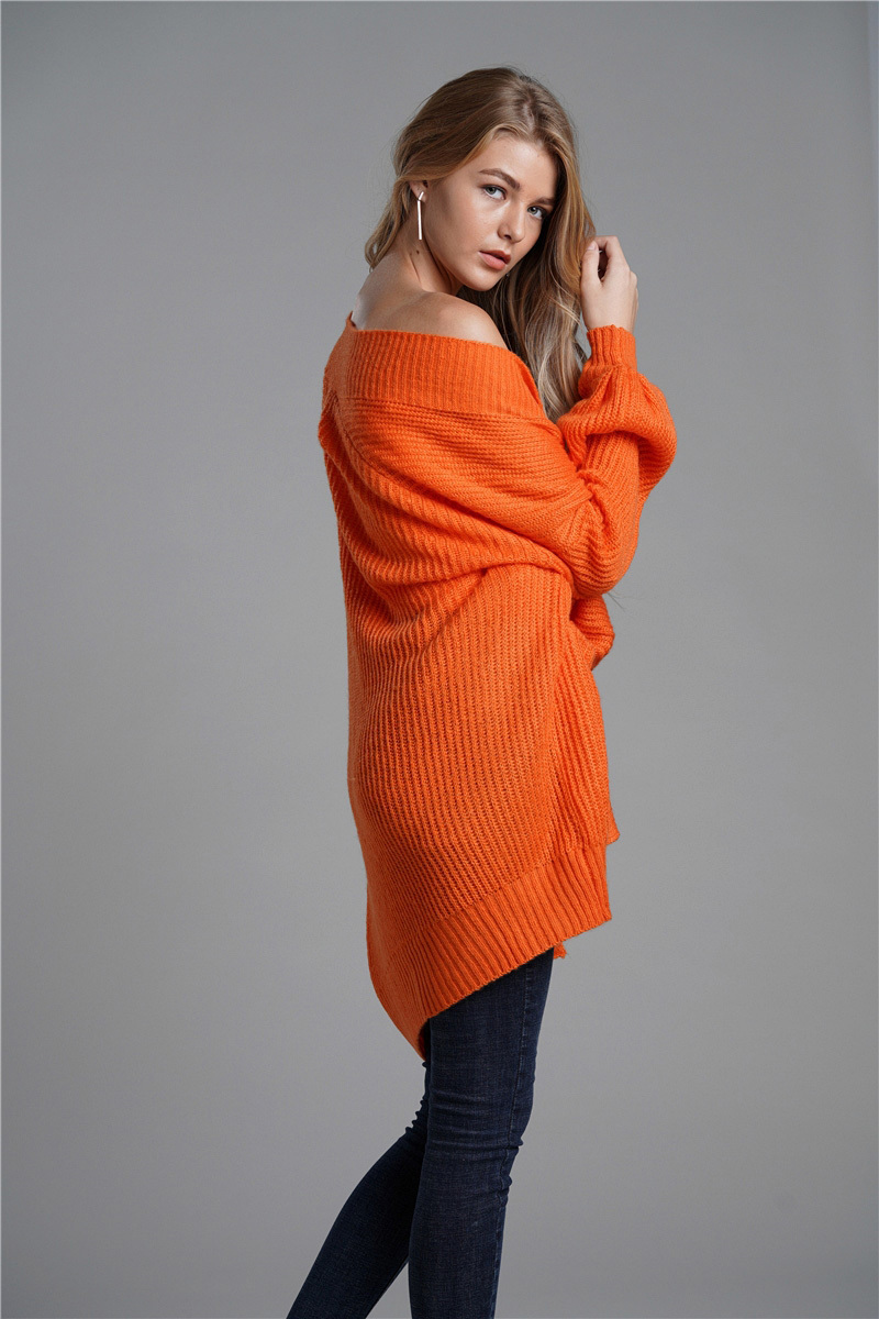 Fitshinling 2019 Winter Cardigans Outerwear Coat Pockets Orange Oversized Women's Knitted Jacket Sweater Long Cardigan Female T200815