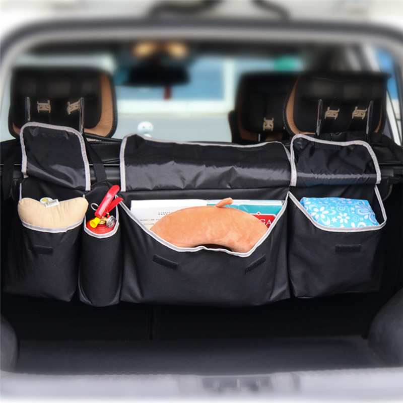 Car Trunk Organizer Backseat Storage Bag High Capacity Multiuse Oxford Cloth Car Seat Back Organizers Interior Accessories QC4728