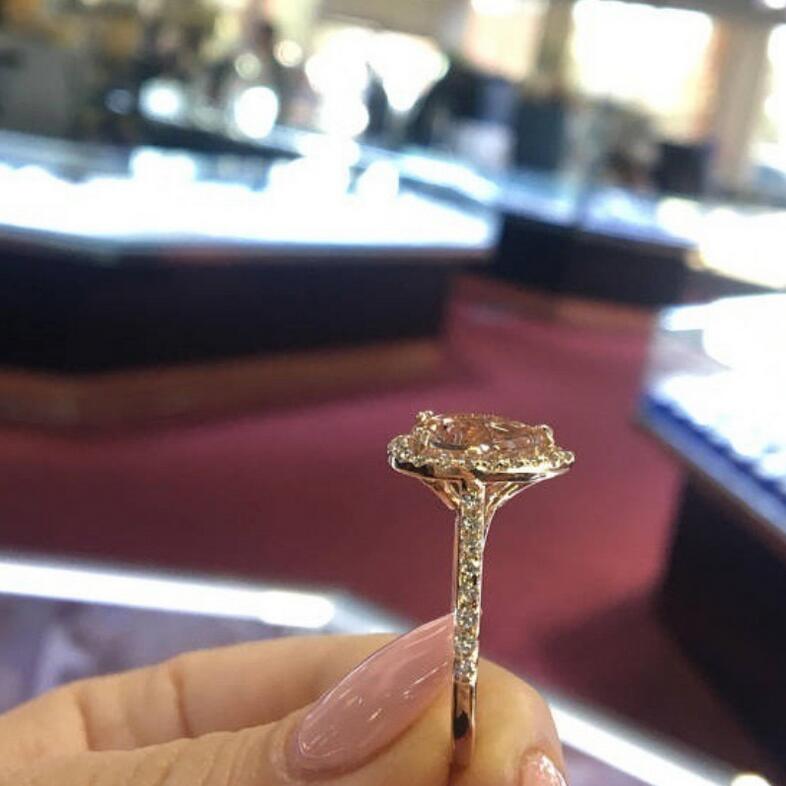 Sterg Sier Champagne Birthstone Wedding Ring: urious Rose Gold Drop Pear Cut Fashion Jewelry e892