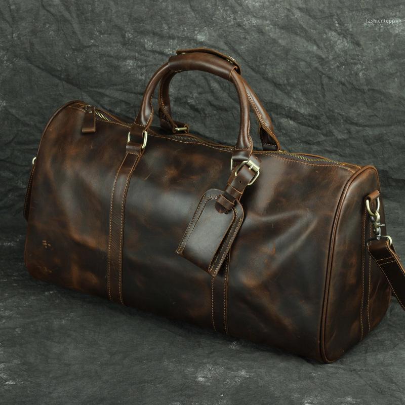 Luxury Pure Handmade Natural Crazy Horse Leather Men's Travel Bags Totes Duffle1, Dark brown
Luxury Pure Handmade Natural Crazy Horse Leather Men's Travel Bags Totes Duffle1, Dark brown