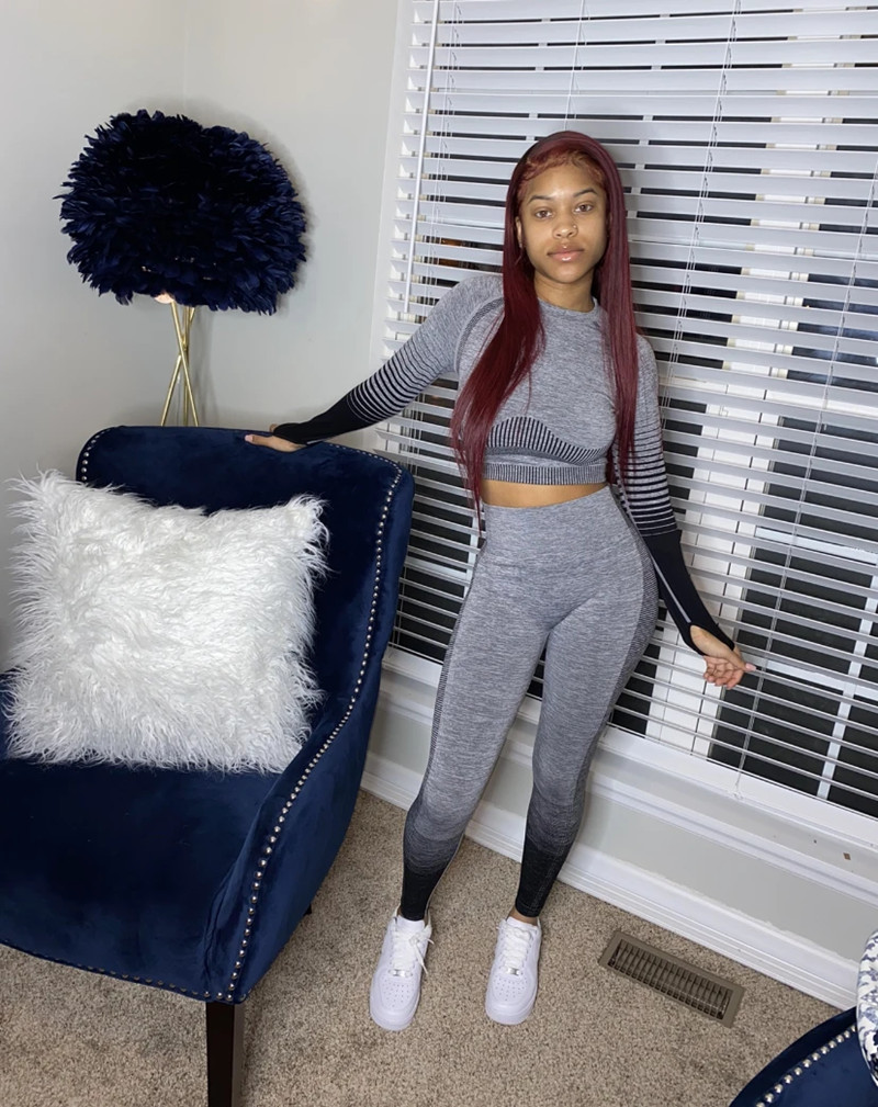 Women solid color outfits fall winter clothing tracksuits hoodies crop yoga two piece set casual plus size 2XL sweatsuits