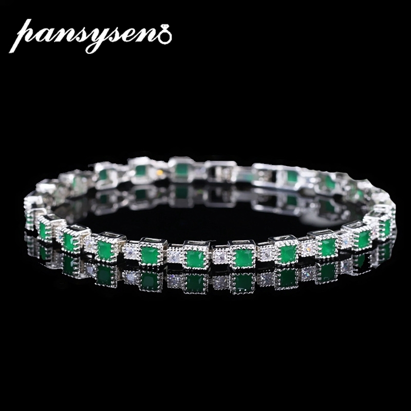 PANSYSEN 100% Real 925 Sterling Silver Emerald Gemstone Silver Bracelets for Women Luxury Chain Charm Bracelet Fine Jewely Gift LJ201020
PANSYSEN 100% Real 925 Sterling Silver Emerald Gemstone Silver Bracelets for Women Luxury Chain Charm Bracelet Fine Jewely Gift LJ201020