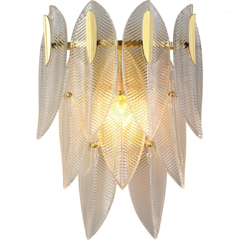 American Leaf glass copper wall lamp for villa bedroom bedside Living room TV background wall decorative light fixture1
American Leaf glass copper wall lamp for villa bedroom bedside Living room TV background wall decorative light fixture1